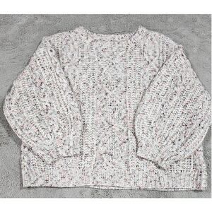 Little Lies Sweater, Confetti, Cable Knit, Anthropologie 3/4 Sleeve Size S/M New